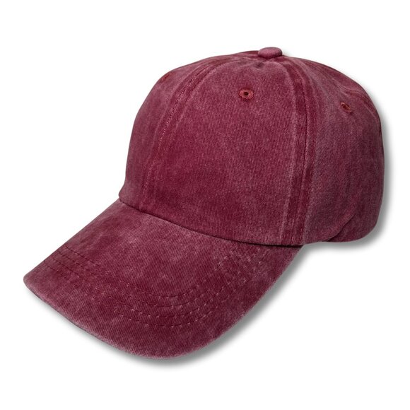 Acid-Wash Baseball Hat (RED) - Picture 3 of 4
